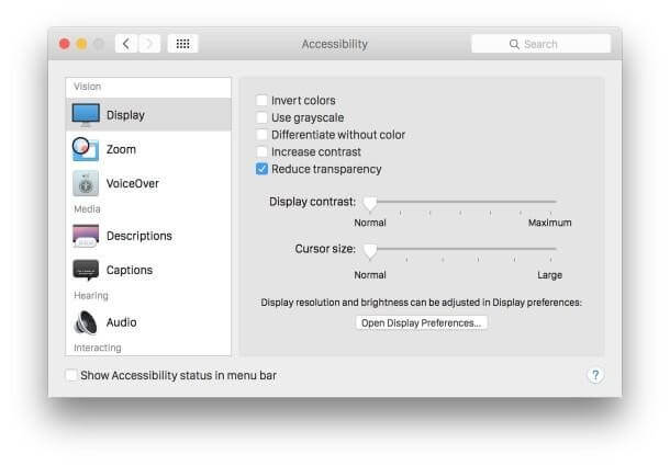 более низкая загрузка ЦП WindowServer на Mac