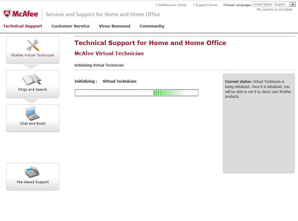 mcafee virtual technician installer has stopped working