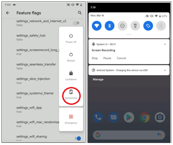 Bildschirm auf Android ohne App aufnehmen
