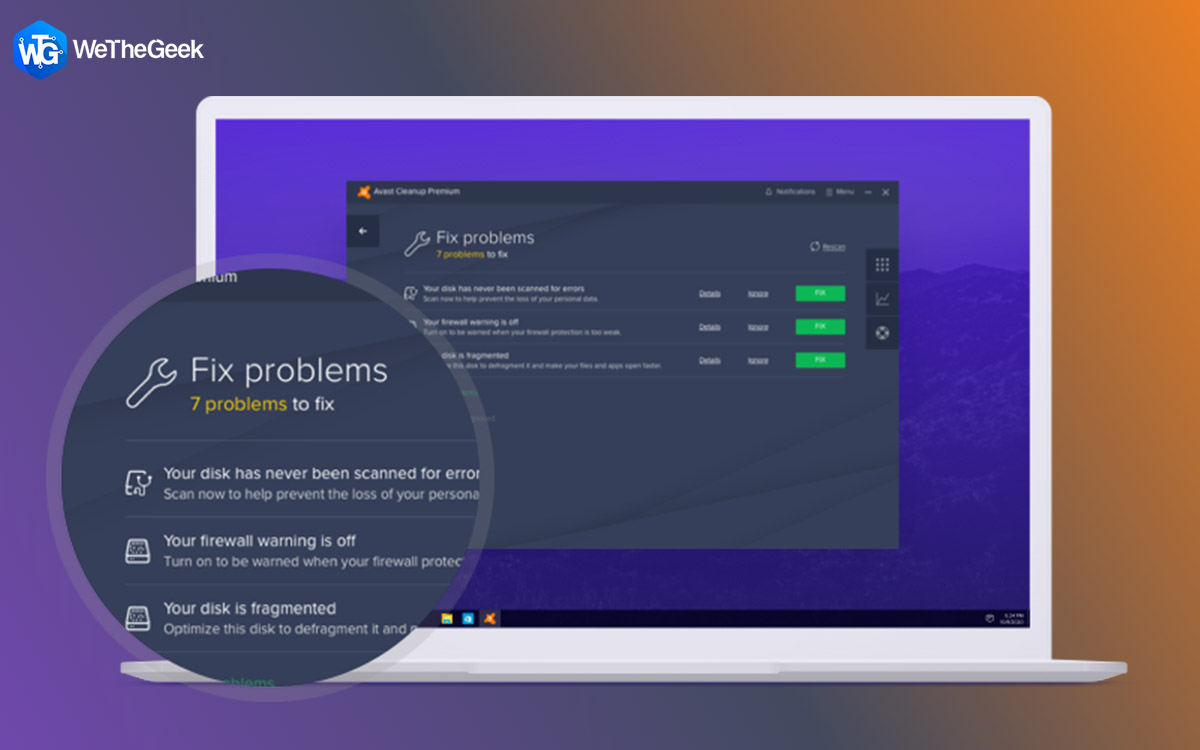 avast takes 100 disk