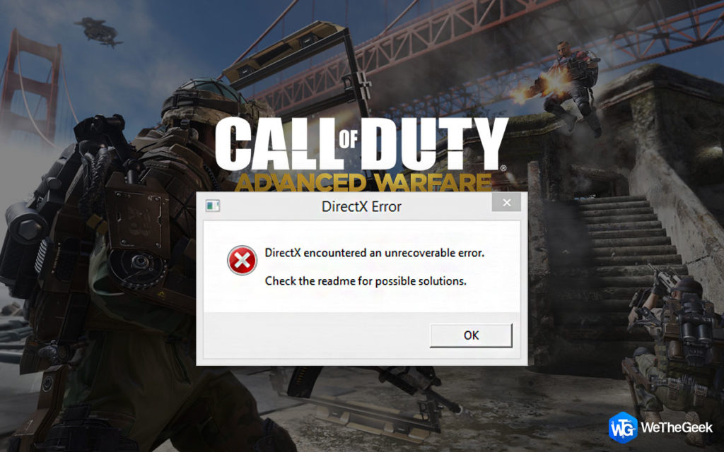 Directx encountered an unrecoverable error call of duty 2 как исправить