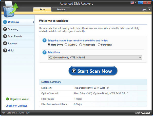 Установить Advanced Disk Recovery