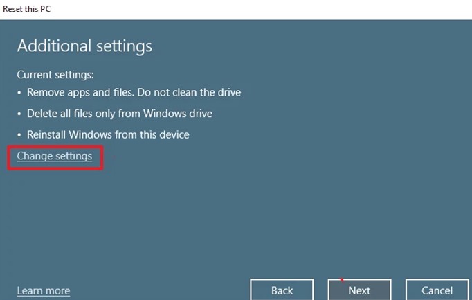Change Settings