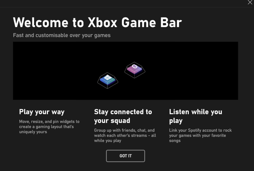Use the Xbox Game Bar Application