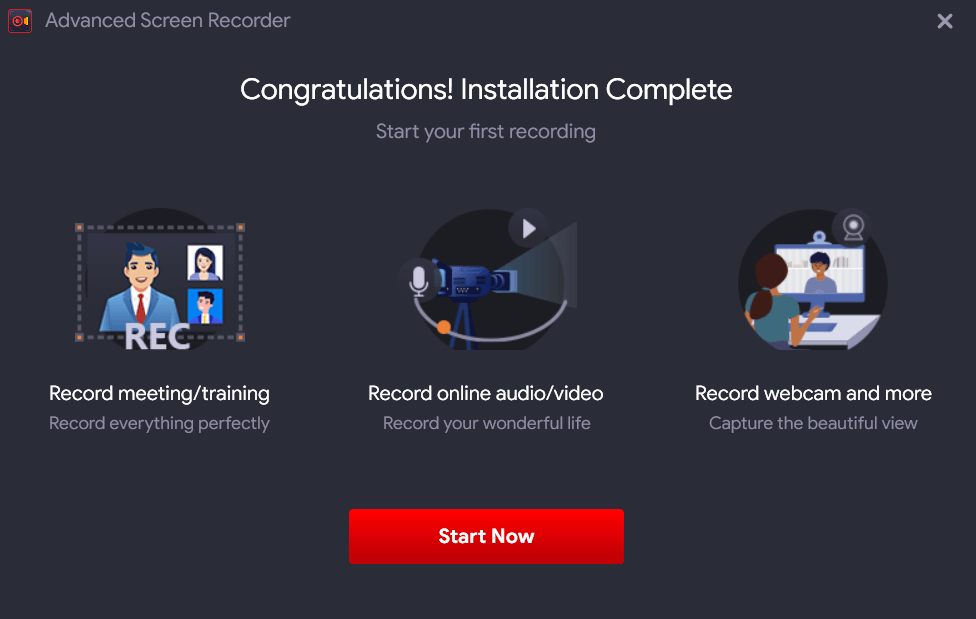 launch advanced screen recorder