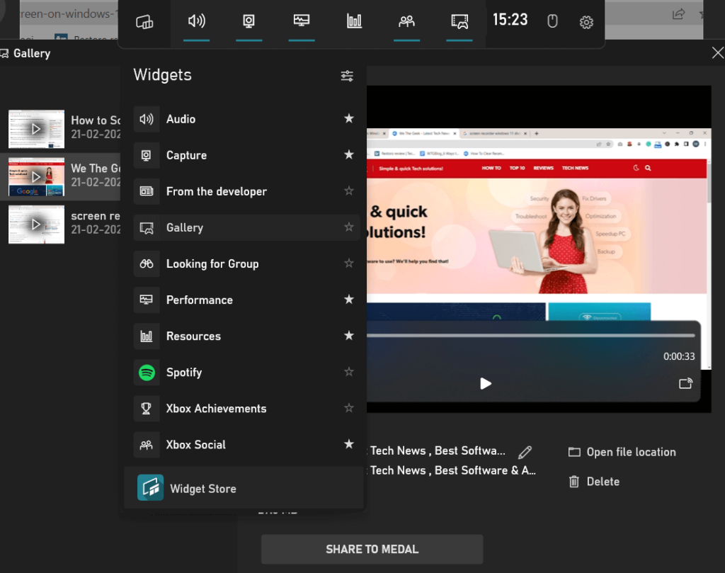 launch the Game bar application