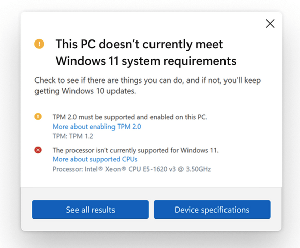 Проверьте совместимость с Windows 11