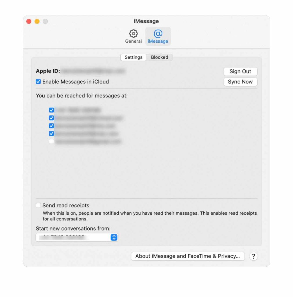 enabling text messages on mac