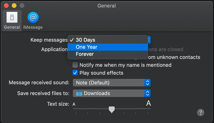 Удалить текстовые сообщения на Mac
