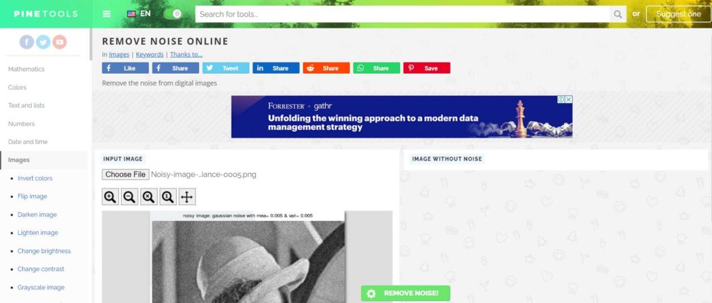 Remove Noise Online by PINETOOLS