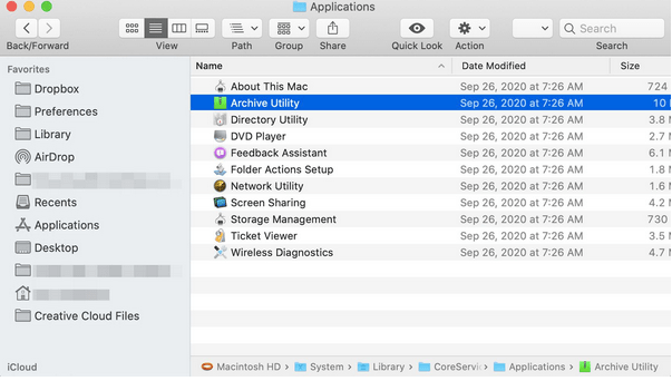 Не удается открыть Zip-файл на Mac