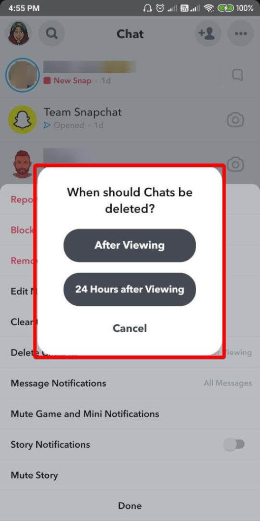 Lock snapchat chats