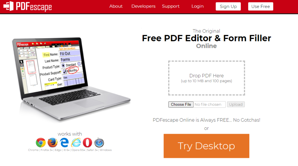 PDFescape Онлайн-редактор PDF