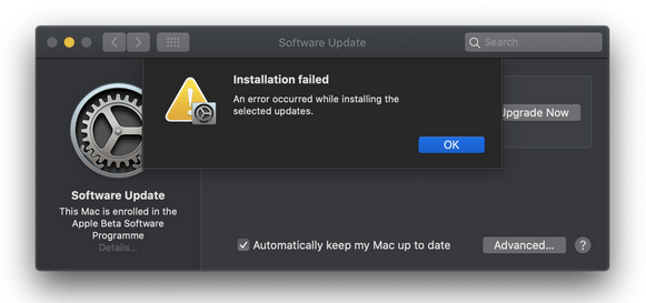 Mac kann nicht aktualisiert werden