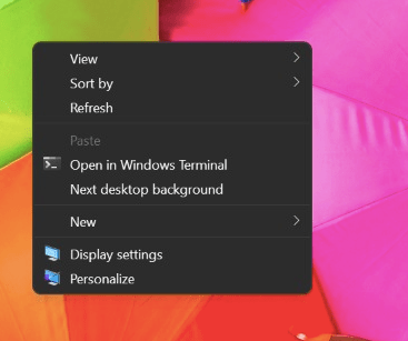 контекстное меню в Windows 10