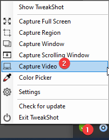 select Capture Video