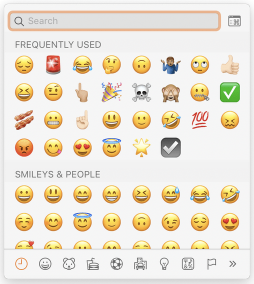 Emoji-Auswahl zur Menüleiste hinzufügen