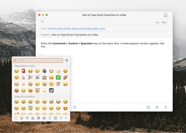 Используйте Emojis на Mac