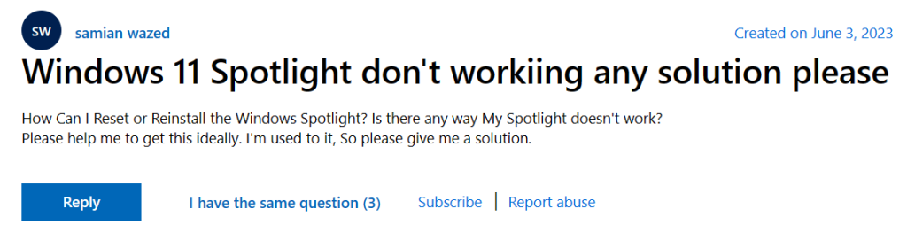 Windows 11 Spotlight