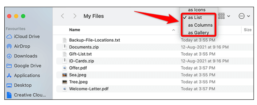 выбрать несколько файлов на Mac