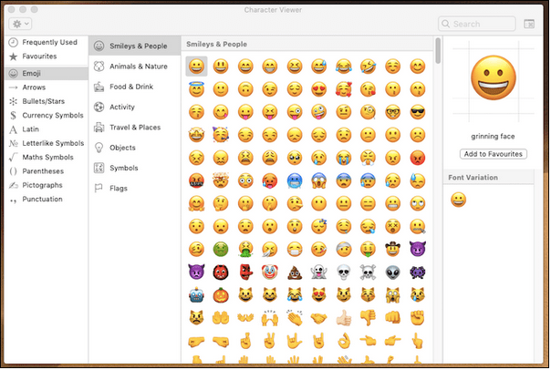 how to do emojis on mac in google drive