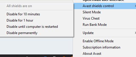 Disable Antivirus Software Temporarily