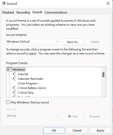 windows 11 startup sound