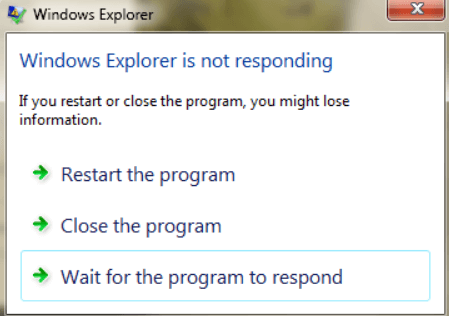 Проводник Windows 10 не отвечает, работая над ним