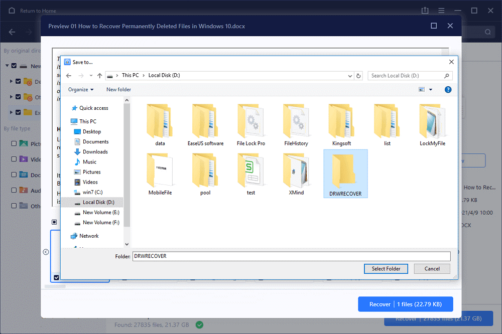 restored files