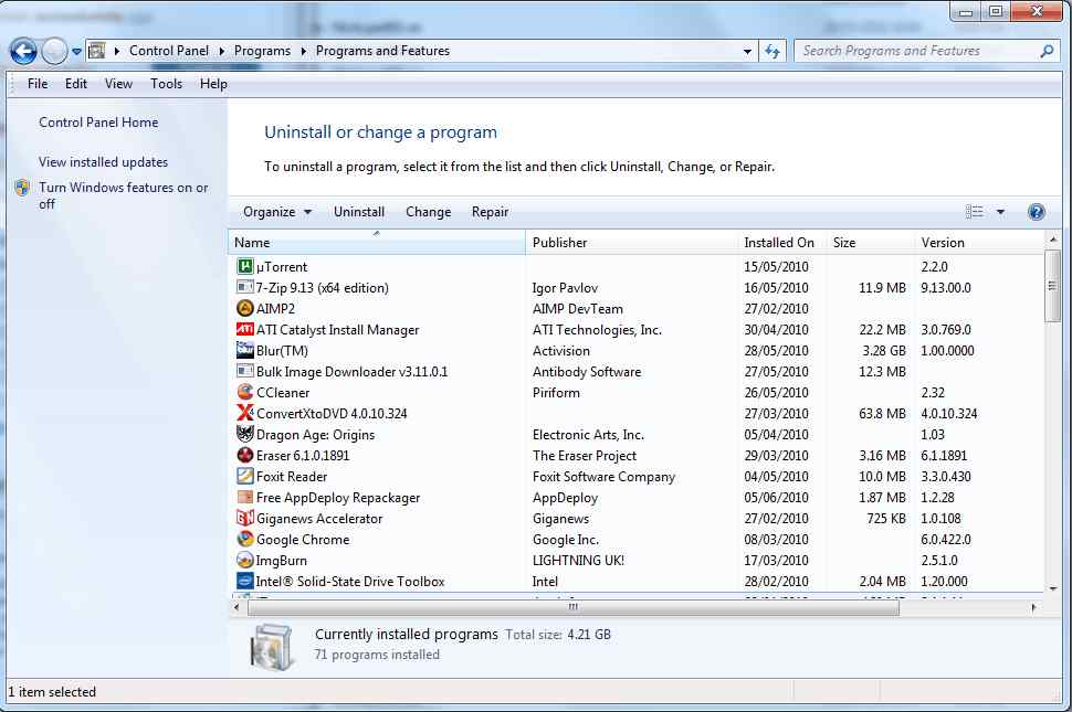 uninstall