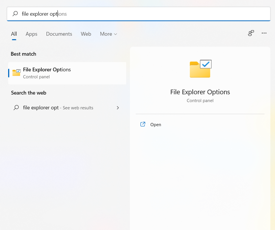 File Explorer Options