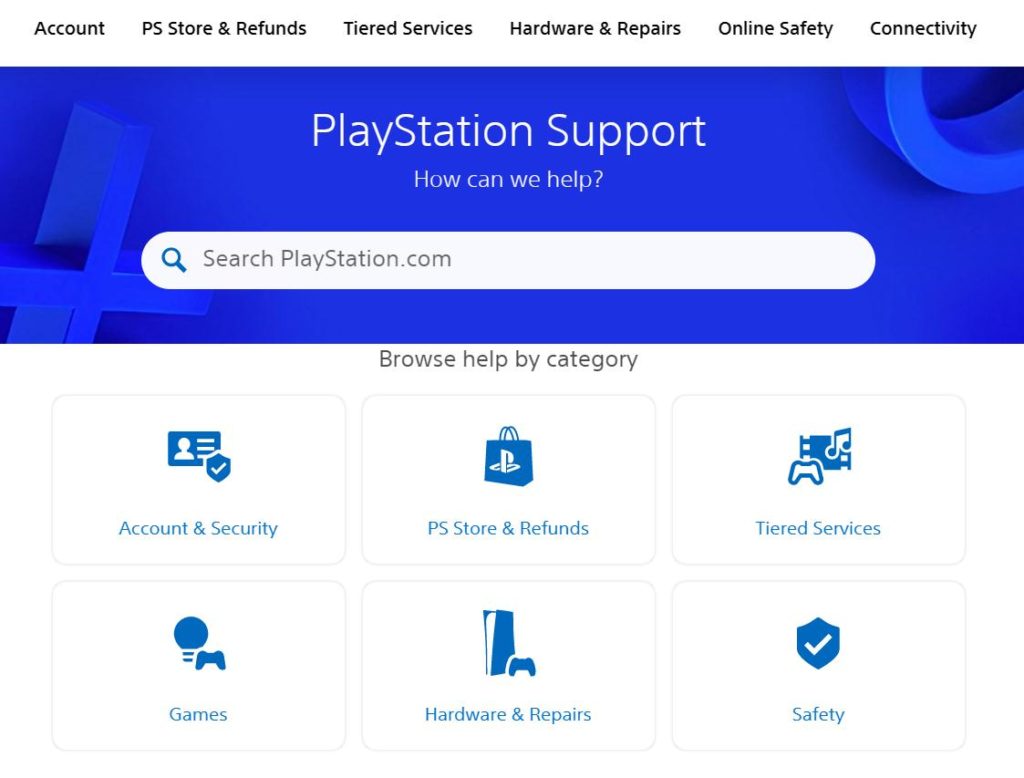 Play station support