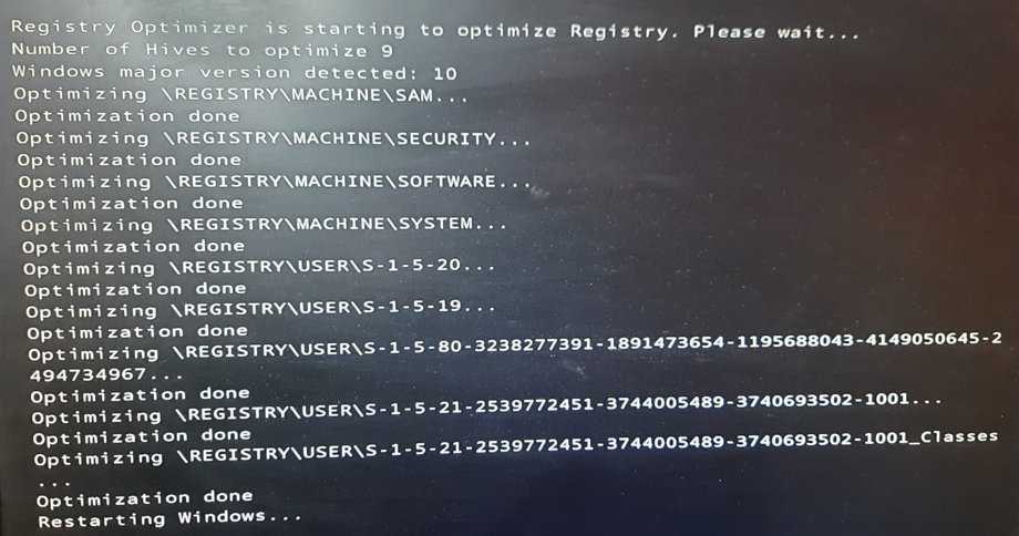 Registry Optimizer module.