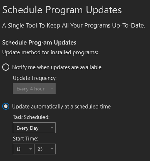 schedule software updates