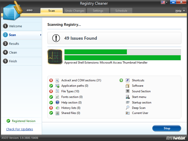 scanning your Windows Registry