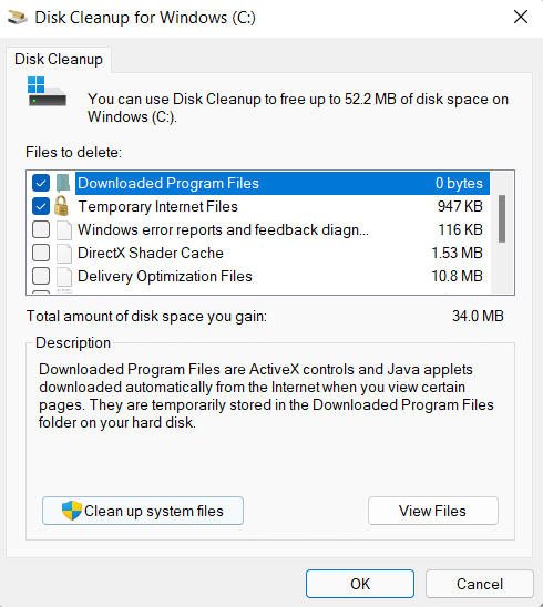 not enough disk space windows 10