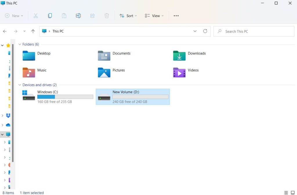 Folder is empty