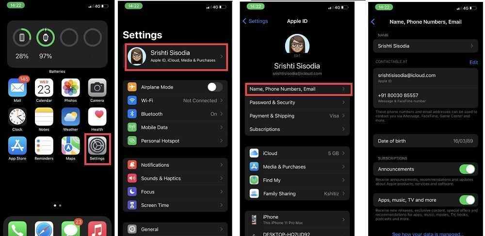 Update Apple ID Settings