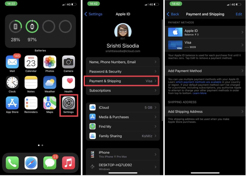 Update Apple ID Settings