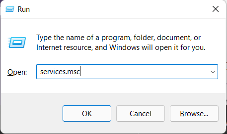 Run Box - Services.msc