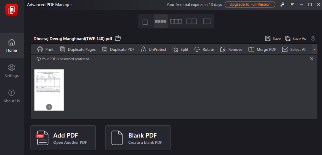 unprotect tab