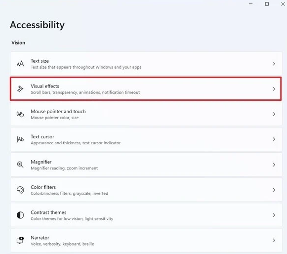 Accessibility section