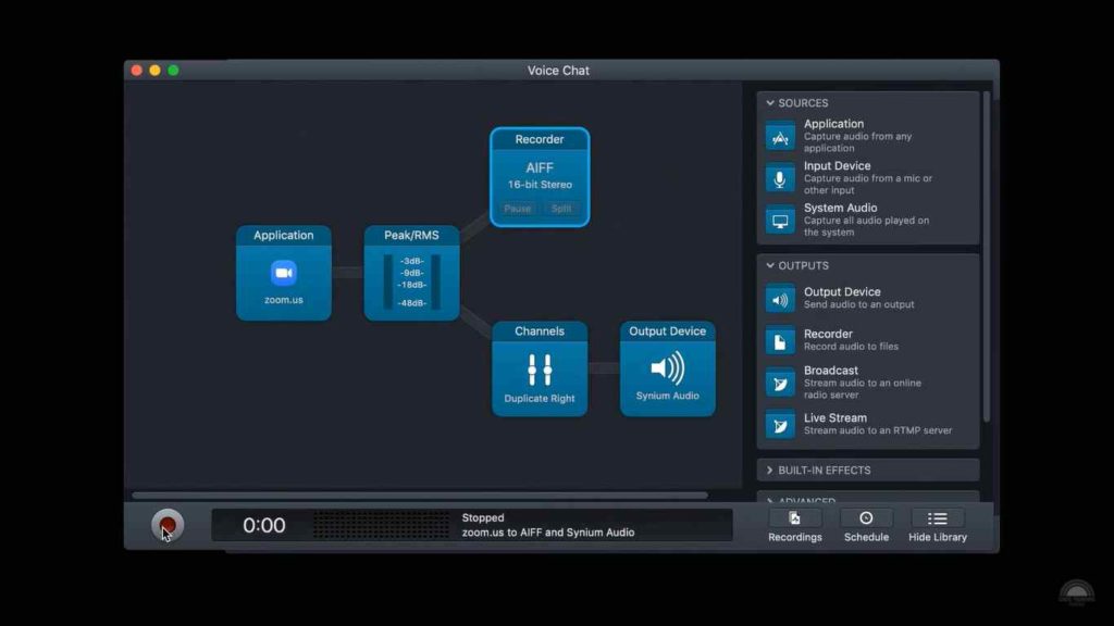 Audio recording software
