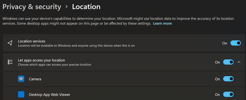 Let apps access your location