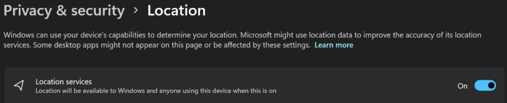 Location services