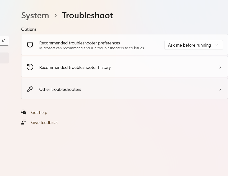 Other Troubleshooters