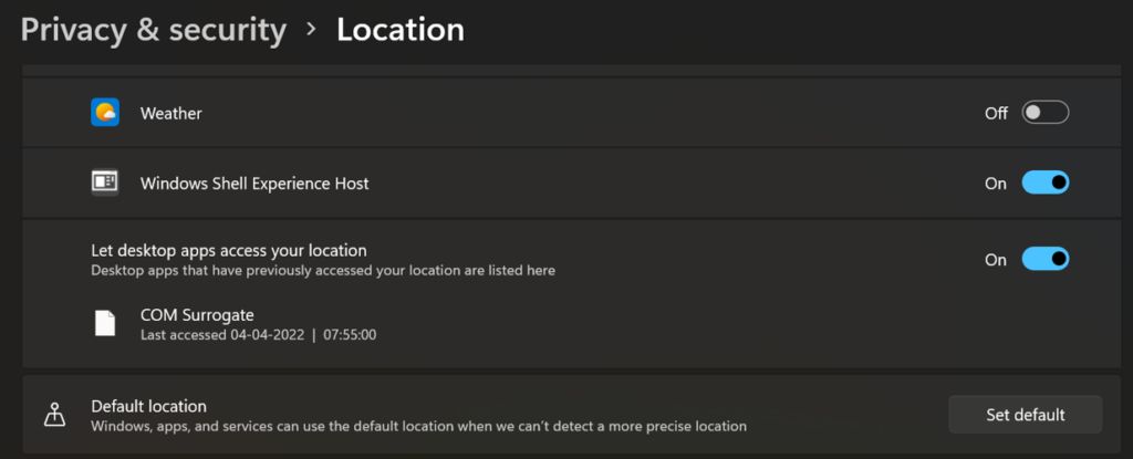 Set Default