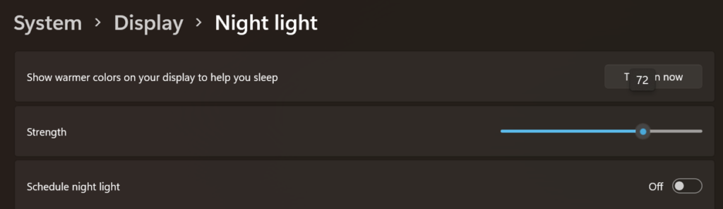 Strength slider