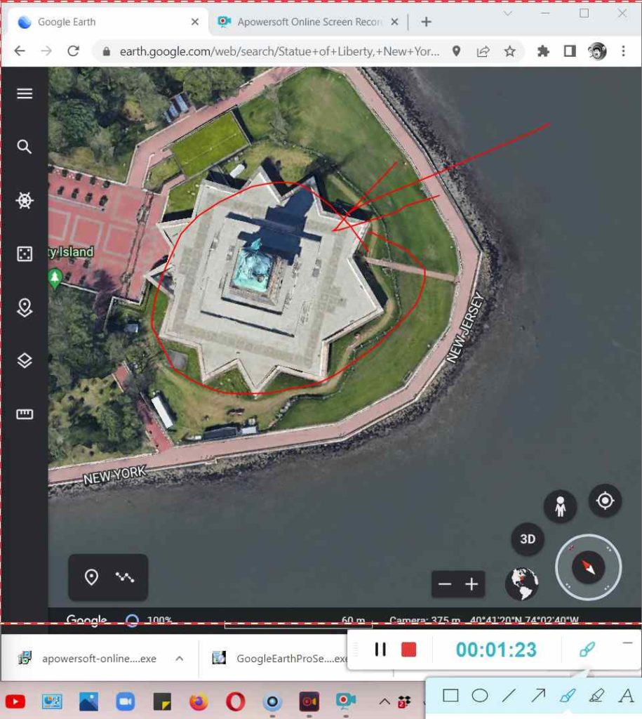 google earth record video