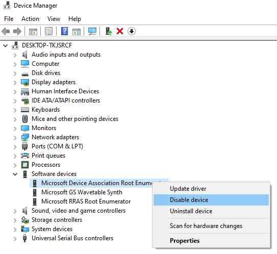 disable-device